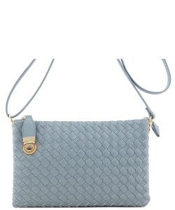 Fashion Woven Clutch Crossbody Bag WU112 BLUE GRAY